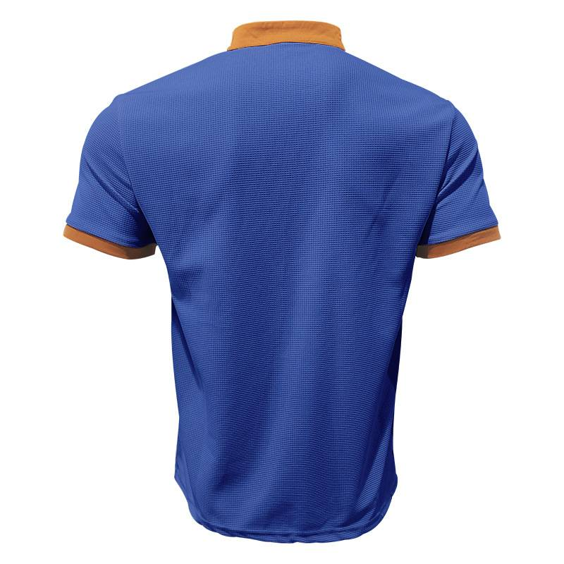 Waffle Herren Sommer Casual Tethered Henry Kurzarm Shorts Anzug_voghion.com