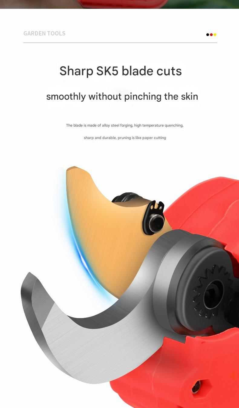 Electric Scissors Fruit Tree Pruning Shears Rechargeable Powerful Wireless Lithium Battery Garden Tools Thick Branch Special Gardening Pruning Shears_voghion.com