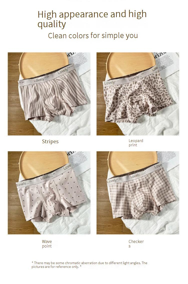 Sous-vêtements pour hommes, imprimé léopard, neufs, pur coton 7A, antibactériens, taille moyenne, boxers tendance pour garçons_voghion.com