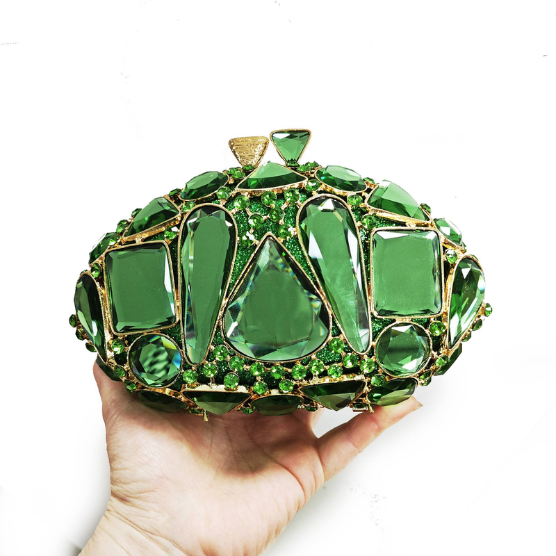 Borsa di cristallo piena di diamanti in vetro cavo con strass colorati, pochette da sera con catena, borsa da sera con tracolla a catena da donna_voghion.com