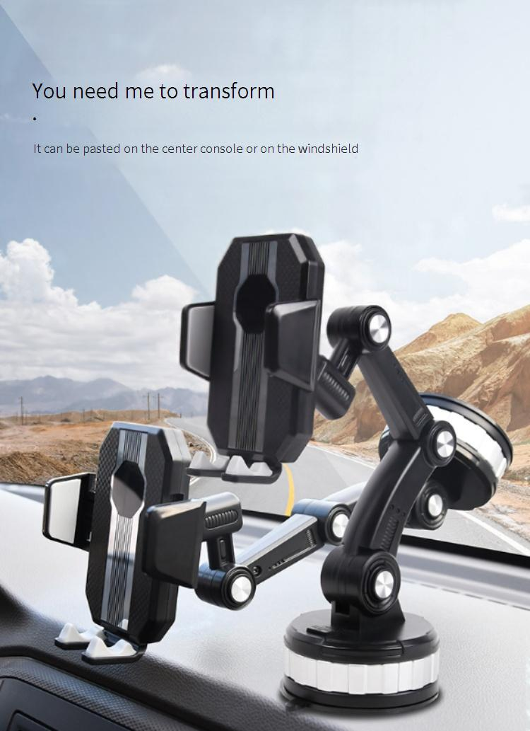 YJ-8735 Universal Car Phone Holder Mount, Super Strong Suction Cup & 360° Adjustable Gooseneck For Windshield, Compatible With All Smartphones_voghion.com