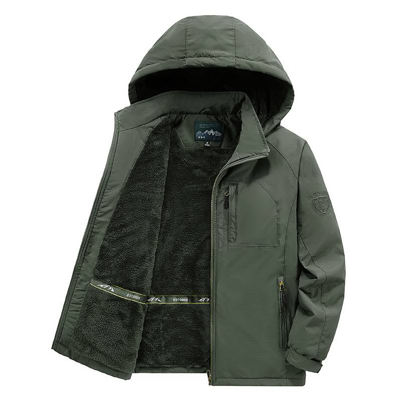 Erkekler İçin Her Havaya Uygun Parka Ceket - Suya Dayanıklı Dış Katmanlı Rüzgar Geçirmez Polar Astarlı Kapüşonlu Mont (Genişletilmiş Bedenler M-5XL)_voghion.com