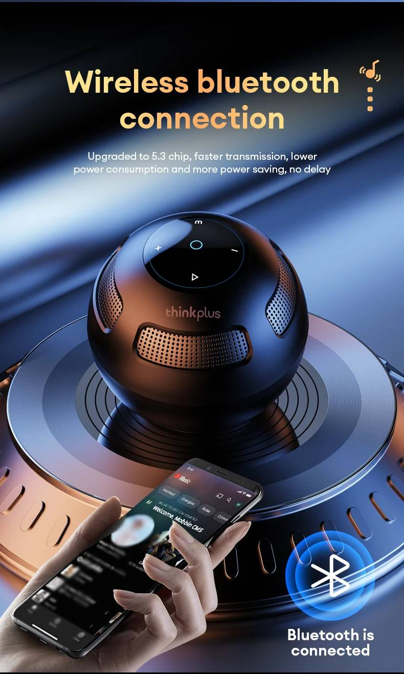 Enceintes Lenovo TS5 d'origine, haut-parleur sans fil Bluetooth 5.3 pour l'extérieur, caisson de basses portable, lecteur de son surround, home cinéma_voghion.com