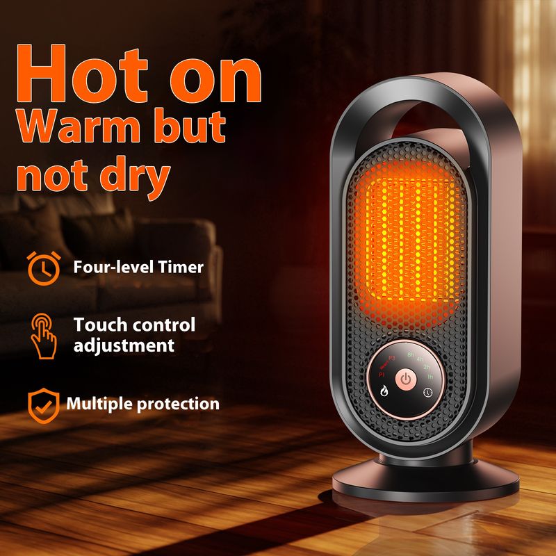 Schnellheizender PTC-Raumheizer – 1500 W Tischwärmer mit Touch-Steuerung, 8-Stunden-Timer, 3 Geschwindigkeitsstufen und Überhitzungsschutz für Zuhause/Büro_voghion.com