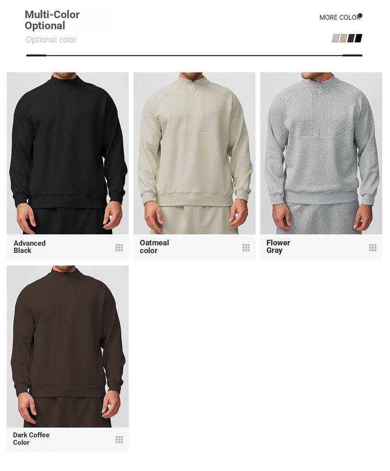 FiveHappyiness Felpa sportiva leggera e calda con collo alto e cerniera da uomo, per autunno e inverno, per escursioni all'aperto, viaggi e spostamenti 1514_voghion.com