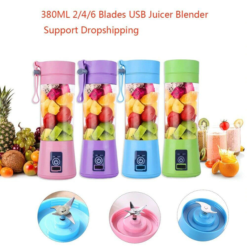 Vente chaude Mini mélangeur portable 400 ml électrique légumes fruits USB presse-agrumes extracteur Hines_voghion.com