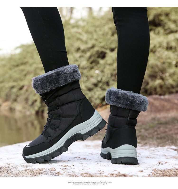 Snow Boots, Women's Thick Velvet Outdoor Hiking Boots, Skiing Boots_voghion.com