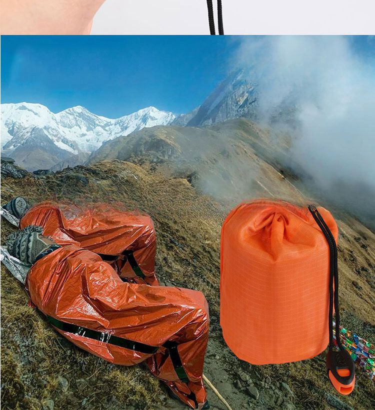Outdoor-Notfallschlafsack für Camping Wandern Bergsteigen Wärmedämmung Ausrüstung Überlebensdecke_voghion.com