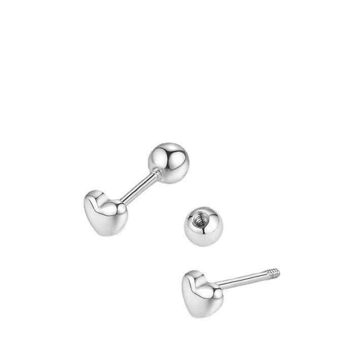 Orecchini a perno con chiusura a vite a forma di cuore in argento sterling 925 da donna e ragazza, regalo PE5_voghion.com