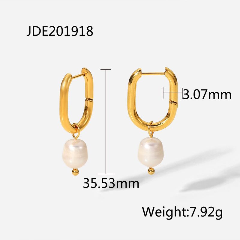 Nuovo influencer INS con lo stesso orecchino di perle d'acqua dolce, gioielli pendenti alla moda e semplici per le donne_voghion.com