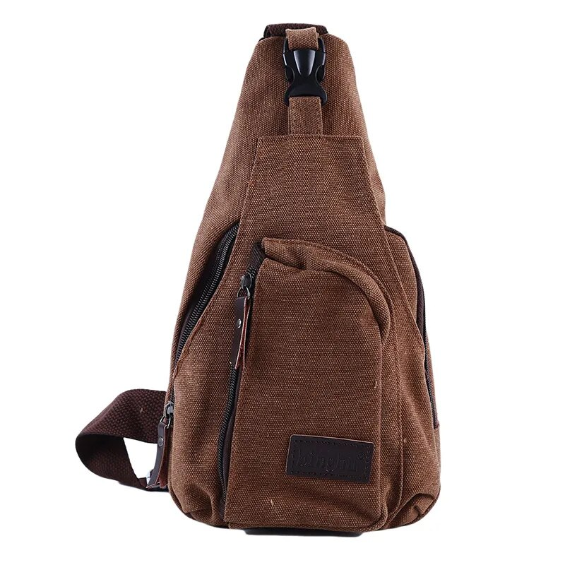 2023 Brand New Men Vintage Canvas Leather Satchel Sling Chest Pack Multifunctional Outdoor Small Shoulder Bag_voghion.com