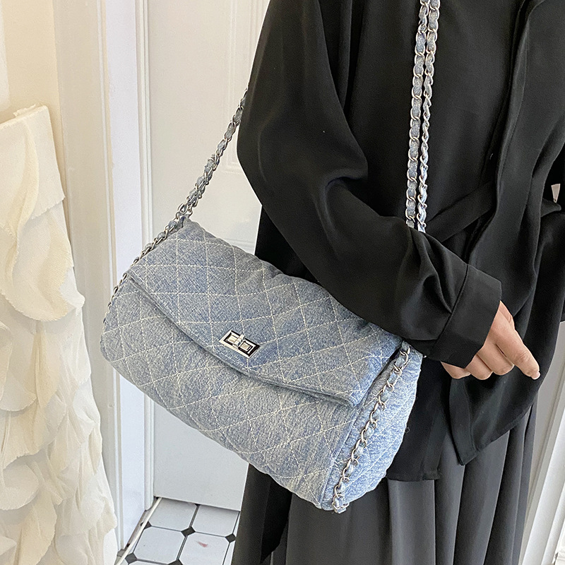 Borsa da donna di fascia alta Borsa da donna 2023 New Fashion Borsa a tracolla a prezzo singolo Denim Borsa tote versione coreana di grande capacità_voghion.com