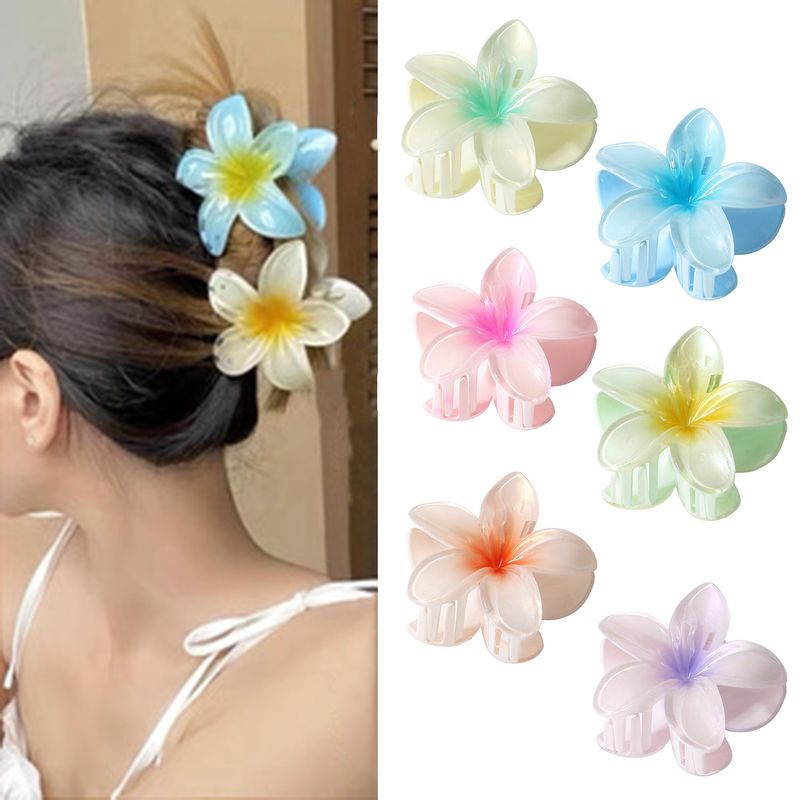 Form Klaue Farbverlauf Blume Dusche Hinterkopf Clip Leichtes Haar-Accessoire_voghion.com