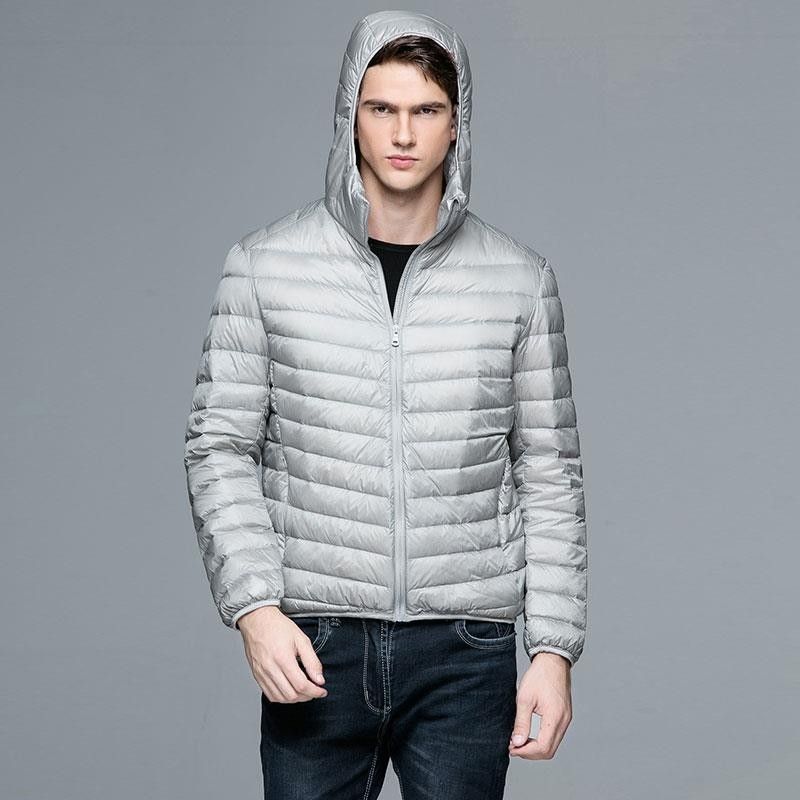 Veste courte à capuche en coton léger pour homme, nouvelle collection automne-hiver, pour jeunes et d'âge moyen, grande taille, ultra-fine, légère et résistante au froid, en velours chaud_voghion.com