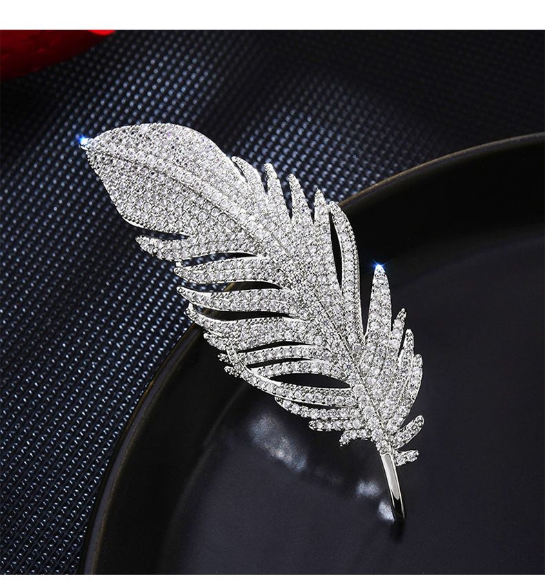 Koreaanse versie van een vrouwenpak met zirkoonveren, eenvoudige en modieuze broche voor jasaccessoires_voghion.com