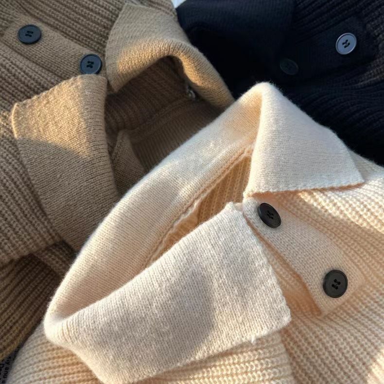 Oversized Shawl Collar Sweater – Unisex Chunky Knit Pullover With Dropped Shoulder (M-3XL, Winter Cotton-Blend, Minimalist Streetwear Top)_voghion.com