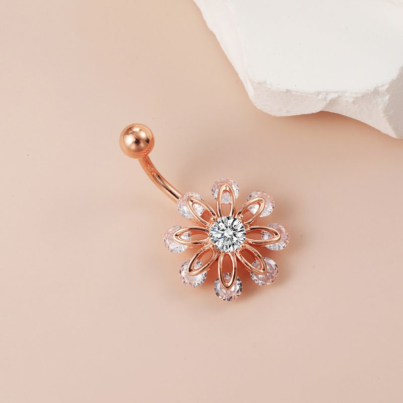 Piercing per ombelico con diamante a forma di fiocco di neve - Elegante gioiello da piercing (ipoallergenico, design alla moda)_voghion.com