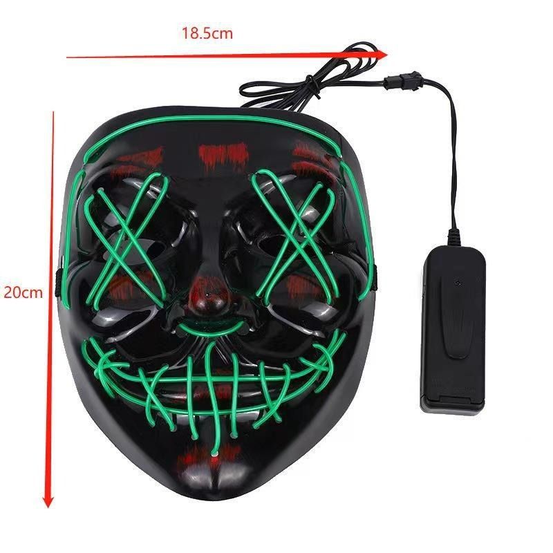 Glowing Black V Mask Cool Cold Light Halloween Mask Ghost Steps Glowing Mask_voghion.com