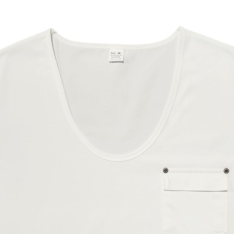 Herren-T-Shirt mit V-Ausschnitt und Tasche – Leichtes Polyester-Mischgewebe mit knitterfreier Oberfläche (S-XXXL) – Lässiges T-Shirt mit schmaler Passform für Komfort im Alltag_voghion.com