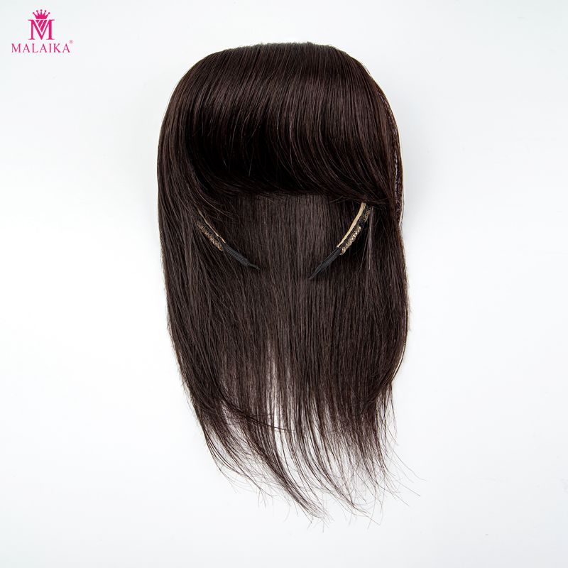 Topper per capelli umani con frangia da donna Clip in frangia con fascia per capelli dritta per chignon di capelli diradati_voghion.com