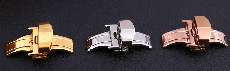 Watch accessories Buckle Double press automatic bow buckle Fine steel buckle 18/20/22MM_voghion.com