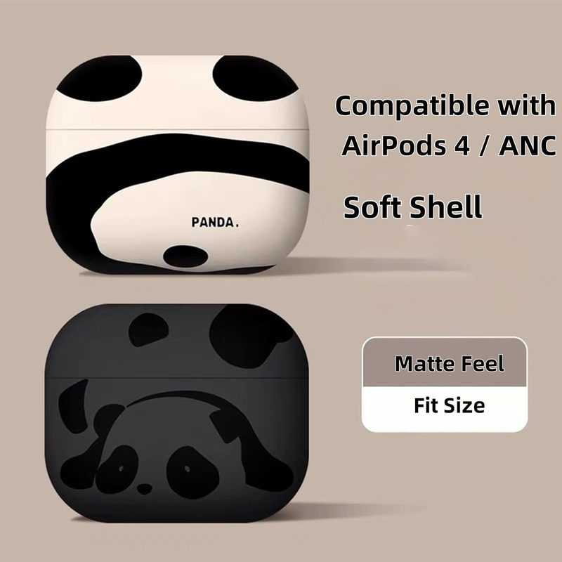 Compatible avec les AirPods 4, coque de protection en TPU souple à motif panda animé, pour femmes et hommes. Compatible avec les AirPods 4._voghion.com