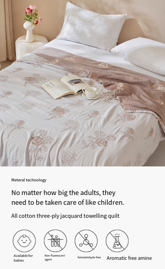 Pure Cotton Gauze Breathable Blanket Four Layer Large Leisure Blanket Small Fresh Bed Sheet Pastoral Style Single Double Cotton Summer Cool Quilt_voghion.com