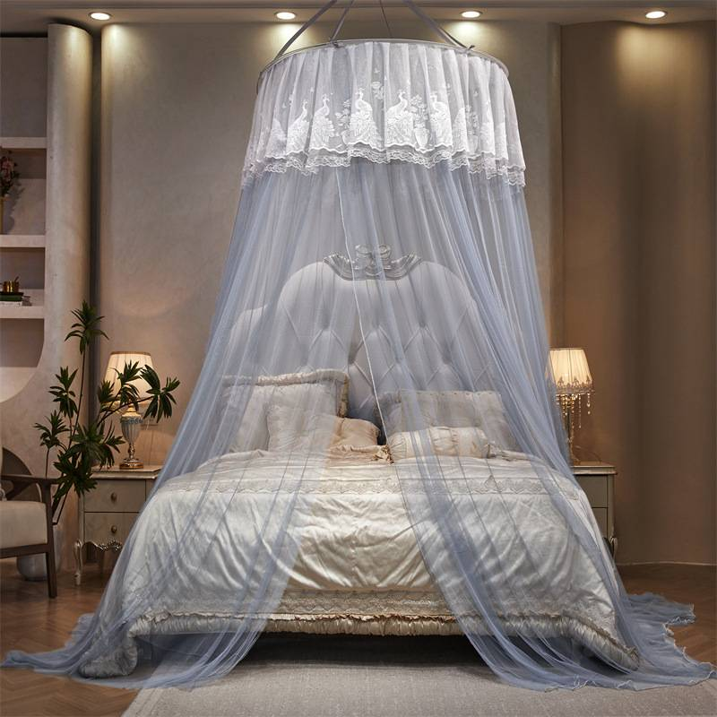Round Canopy Mosquito Net For Single/Double Bed - Premium Dense Weave Hanging Princess Bed Canopy With 360° Protection_voghion.com