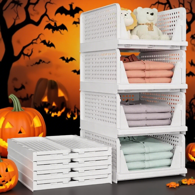 Multifunctional Foldable Storage Box, Space-Saving Organizer For Bathroom Kitchen Closet, Drawer Plastic Rack, Multi-Layer Pull-Out Design_voghion.com