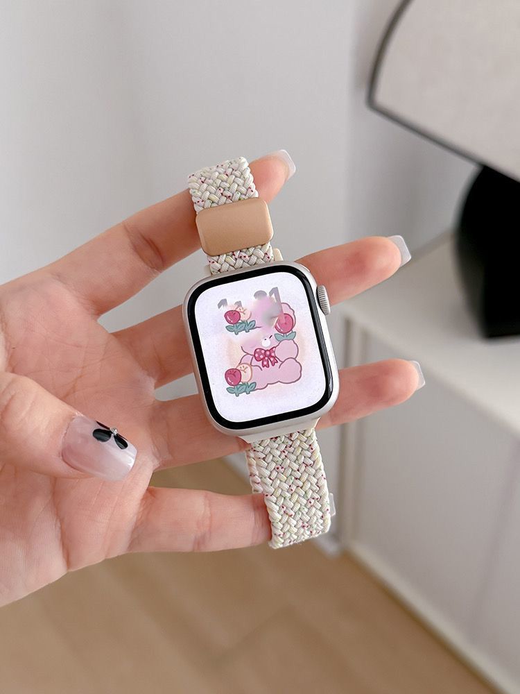 Applicabile ai cinturini per iWatch: Apple Watch 987 di decima generazione in nylon intrecciato, cinturino sportivo adesivo magnetico per Apple Watch 6_voghion.com