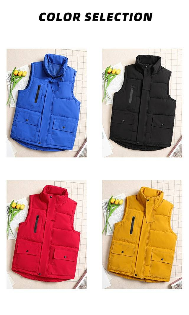 Gilet matelassé unisexe brodé avec logo personnalisé – Veste de travail légère et chaude pour l'image de marque de l'entreprise_voghion.com