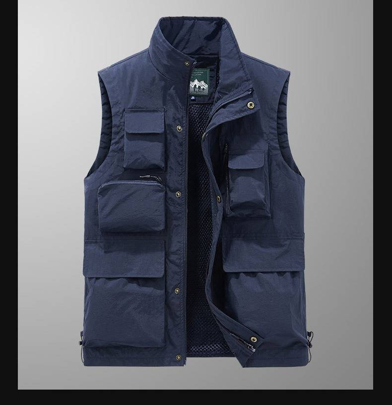 Utility-Weste mit mehreren Taschen für Outdoor-Aktivitäten – Leichtes Nylon mit Reißverschluss_voghion.com