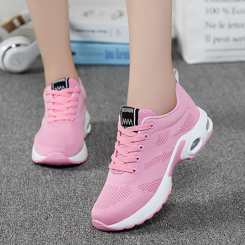 Sneakers da donna Scarpe da ginnastica casual in rete rosa Scarpe piatte da donna Sneakers morbide e leggere Calzature traspiranti Grandi_voghion.com
