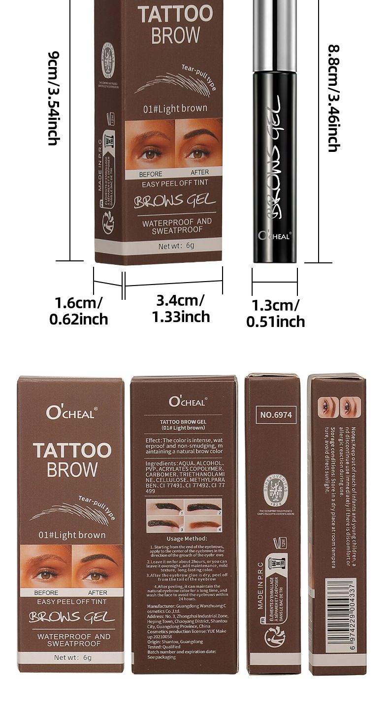 OCHEAL Cross-border Tear-off Eyebrow Glue Tear-off Speed Eyebrow Three-dimensional Eyebrow Dye Cream, Light Brown: A Must-have For Light Hair Color/wh_voghion.com
