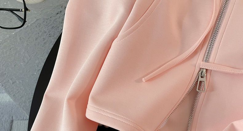 Îmbrăcăminte pentru femei, stil Mint Mambo ~ hanorac slim cu glugă, design de toamnă și iarnă, pantaloni cu talie înaltă și croială largă, costum casual din două piese, tendință feminină_voghion.com