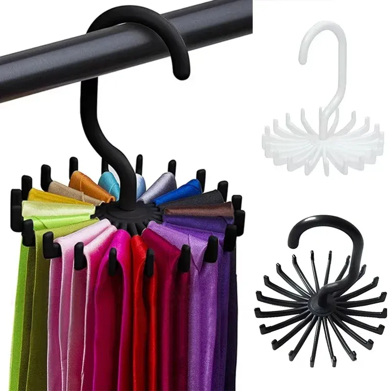 Organizer per cravatte girevole a 360 gradi, appendiabiti per sciarpe di seta, portaoggetti multifunzionale, porta cinture, accessori, nuovo_voghion.com