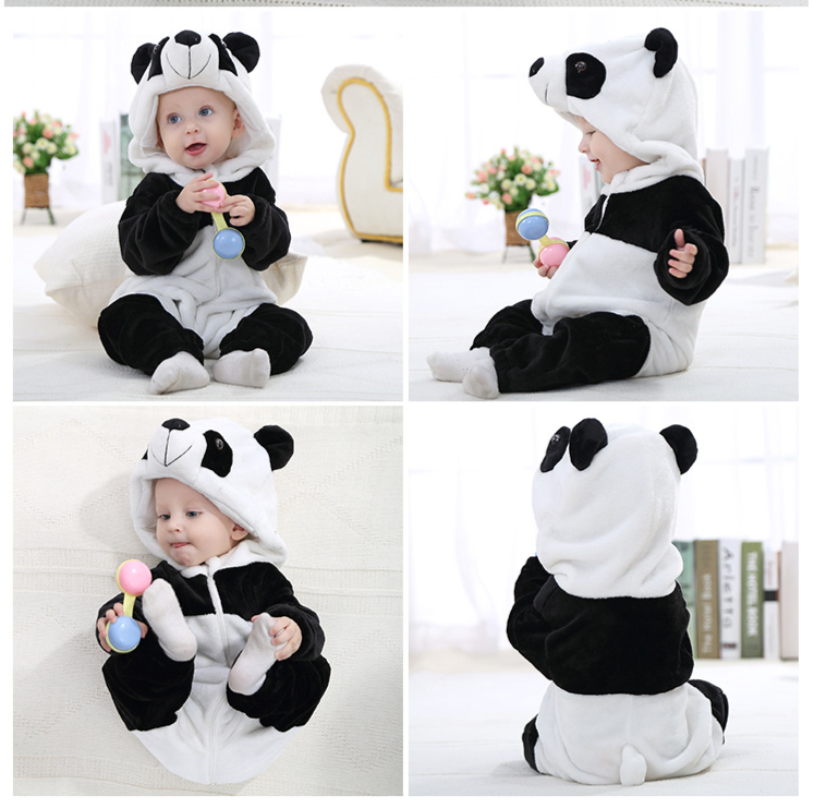 Kinderkleding voor- en najaar baby- en peuteronesie Flanellen kruippakje in dierenvorm_voghion.com