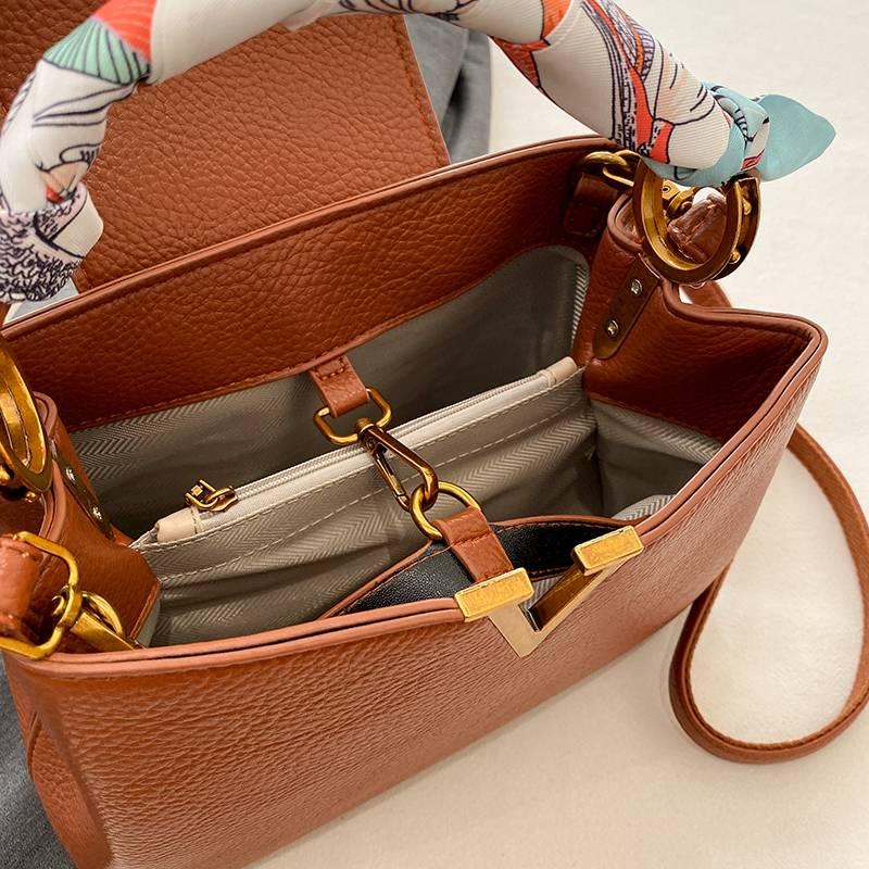 Borsa a mano alla moda da donna, monospalla, a tracolla, per lavoro, con sciarpa_voghion.com