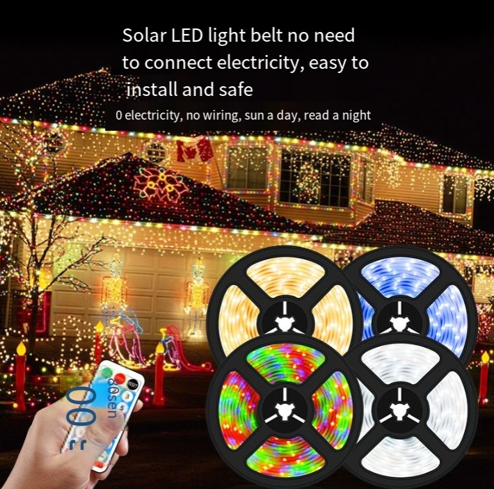 Solar Liichtstreifen Outdoor waasserdicht super hell Camping Atmosphär Liicht Haff Reklamm Gelänner Villa Beliichtung LED Liichtstreifen_voghion.com