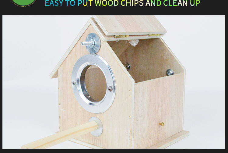 Nido de pájaro para loros, casa de madera para pájaros al aire libre, nido de pájaro, caja de cría cálida, jaula redonda de piel de tigre, nido de pájaro pequeño_voghion.com