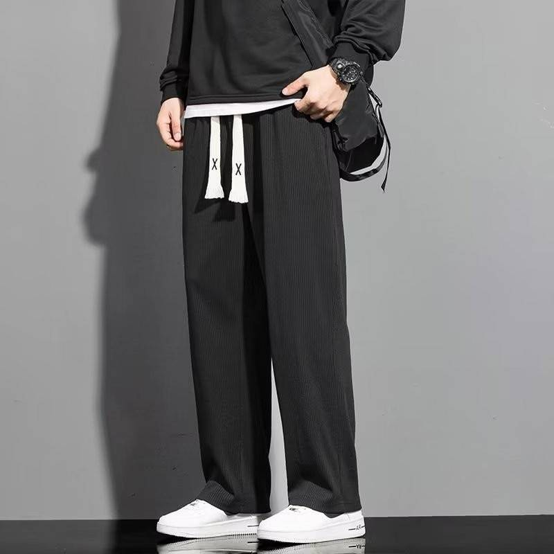 Herenkleding Casual broeken Sportbroeken Losse pasvorm Effen kleur broeken Modieus merk Jeugd Populair Trendy Herenbroeken Lazy Art_voghion.com