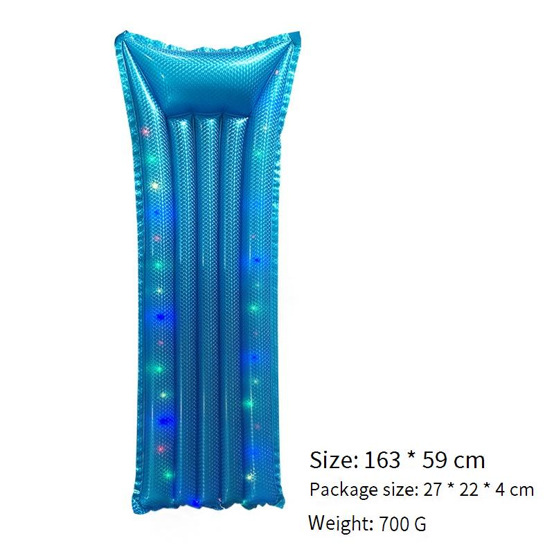 Explosion-Proof PVC Inflatable Hammock With LED Lights - Foldable Floating Bed For Adults (Pool Lounge Chair Waterproof & Portable)_voghion.com