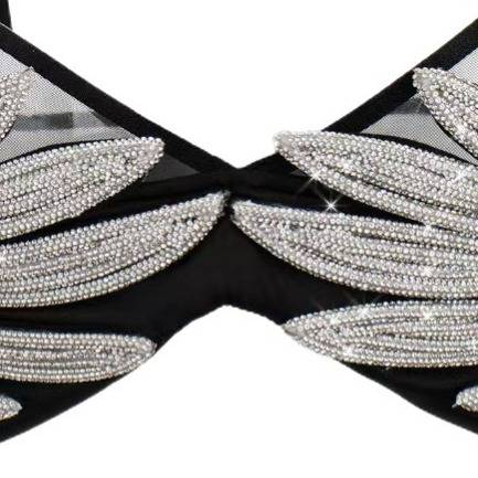 Sexy Black Mesh Corset Top With Silver Rhinestones – Elegant Stage & Party Bustier (S-L)_voghion.com