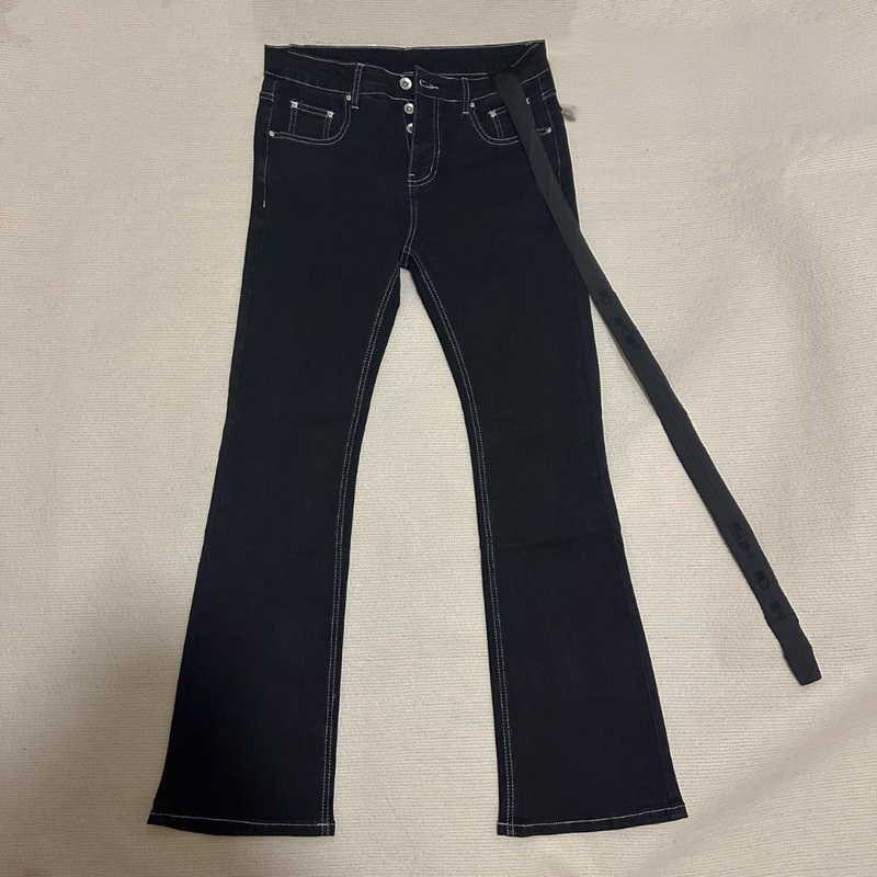 Herrenbekleidung Blackwood RO Style Selbstgemachte Neue Reine Handbemalte Wachsbeschichtung Gewachste Schlaghose Mit Hoher Elastizität Jeans Ribbon Wax Pants_voghion.com