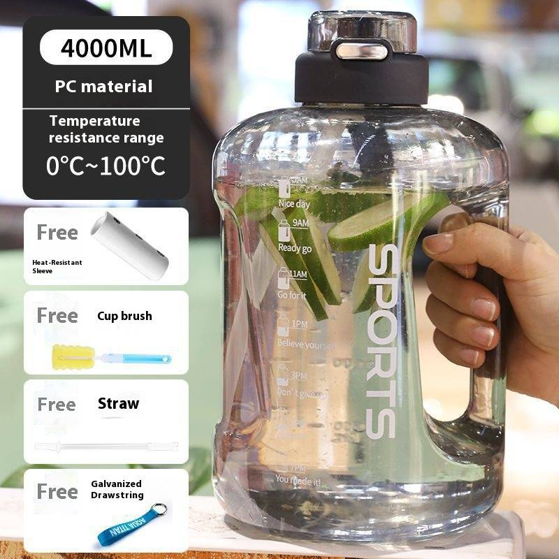 1.6L/2.5L/4L Large Capacity Sports Water Bottle – BPA-Free PC, Leak-Proof, With Carry Handle & Bonus Accessories (Brush, Strap, Straw)_voghion.com