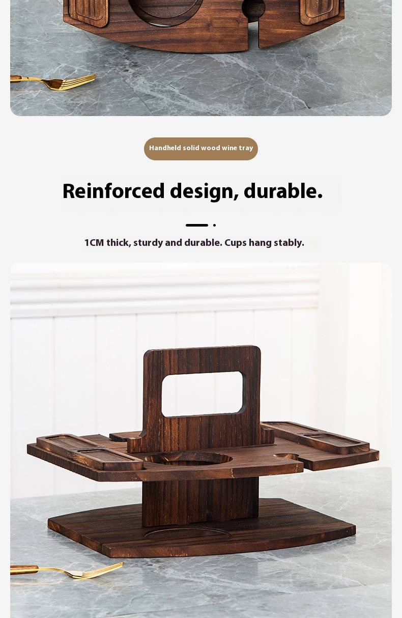 Multi-Purpose Wooden Wine Rack & Picnic Table – Scandinavian-Style Detachable 2-Tier Organizer For Bottles, Glasses & Snacks, Outdoor & Home Use_voghion.com