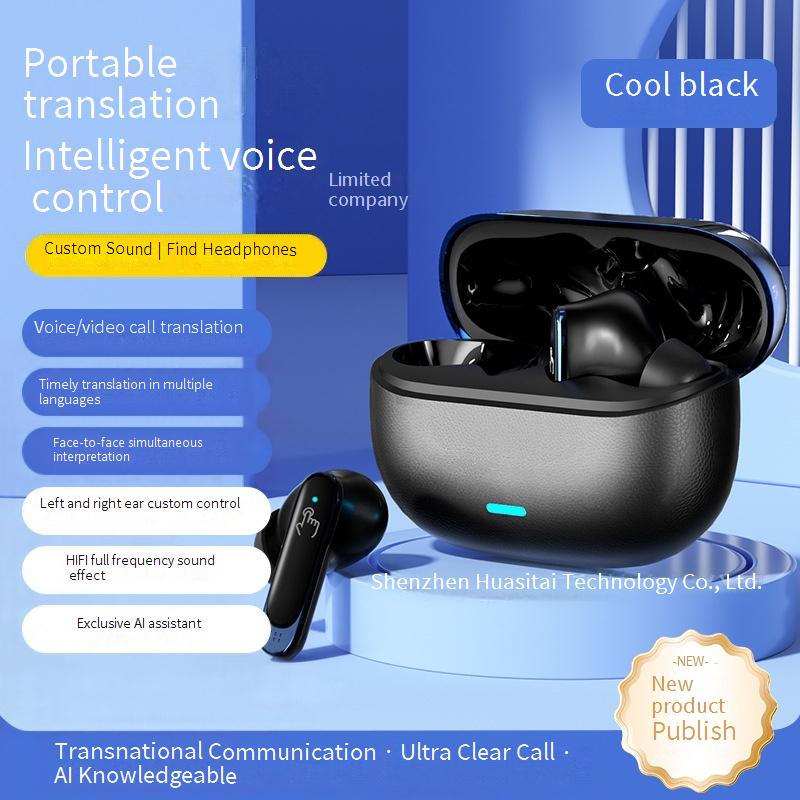Auriculares Bluetooth con traductor de IA, sonido inteligente, traducción multilingüe, 8 horas de reproducción y cómodo diseño intraaural._voghion.com