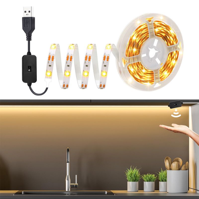 Tira de luces LED RGB de 5 V a batería - SMD 3535 con control remoto IR, 16 modos de cambio de color para retroiluminación de TV y decoración DIY (certificación CE)_voghion.com