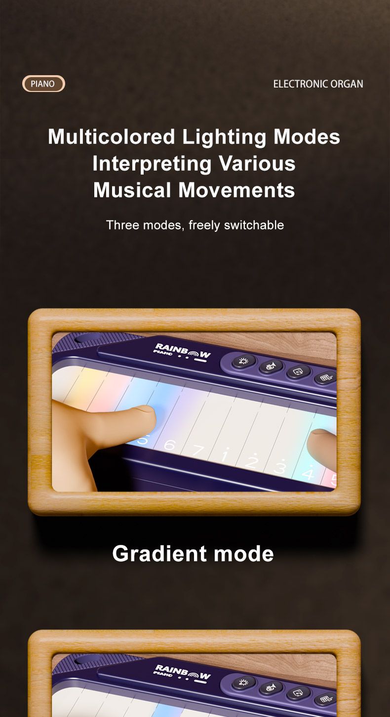 Ultimo giocattolo musicale tascabile portatile con tastiera elettronica con sensore tattile, luce arcobaleno, strumenti musicali innovativi per bambini_voghion.com