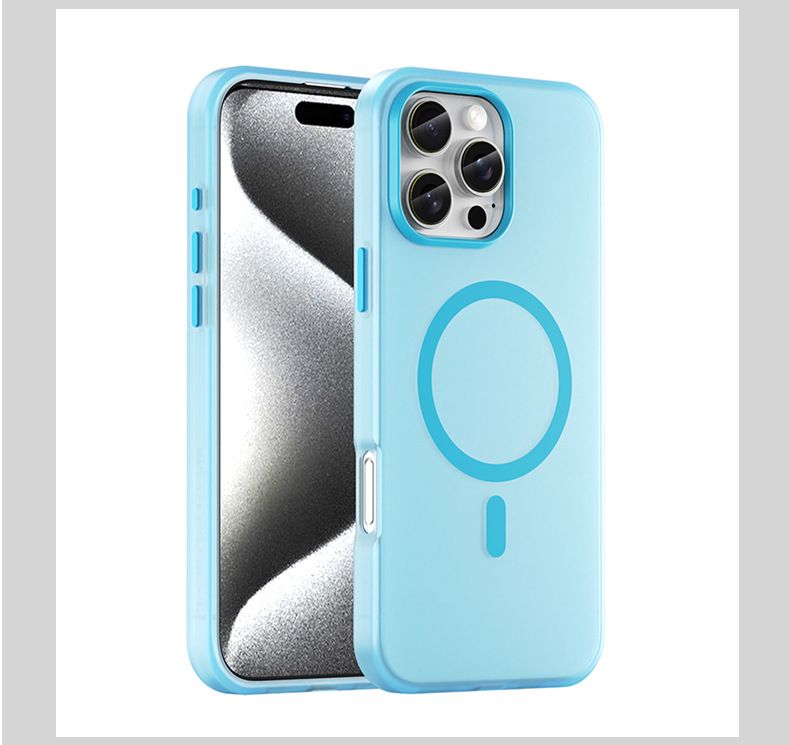 Suitable For IPhone 16Pro Max Matte Skin Feel Magnetic Mobile Phone Case 11-16 Soft Shell Mobile Phone Protective Case_voghion.com